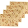 image:imageBambooMN Premium Bamboo Slats Placemat with Fabric Border  Floral Print  12 x 175  Autumn Roses 4 pcsBlackeyed Susan
