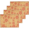 image:imageBambooMN Premium Bamboo Slats Placemat with Fabric Border  Floral Print  12 x 175  Autumn Roses 4 pcsPeach Blossom