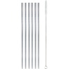 image:imageBambooMN Reusable Stainless Steel Metal Drinking Straws  8 Bent Straws w 1x Cleaning Brush  6 PackThin Straight Straws