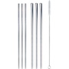 image:imageBambooMN Reusable Stainless Steel Metal Drinking Straws  8 Bent Straws w 1x Cleaning Brush  6 PackThinThick Straws