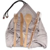 image:imageBambooMN Reusable Travel Bamboo Rayon Washcloth Set with Utensils  1 Set BlackCharcoal