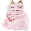 image:imageBambooMN Super Soft Hooded Baby Bath Animal Towels  Cute Nursery Essentials Ages Newborn to Toddler  For GirlsBoysPink Cat