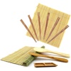 image:imageBambooMN Sushi Maker Kit 2x Green Bamboo Rolling Mats 1x Rice Paddle 1x Spreader 1x Compartment Sauce Dish  6 Prs Chopsticks  100 Bamboo Mats and UtensilsCombo Deluxe Kit