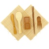 image:imageBambooMN Sushi Making Kit  2 Sets of 2x Natural Sushi Rolling Mats 1x Rice Paddle 1x Spreader 1x Chopsticks 1x Sushi Sauce Dish and 1x Free Spork  Deluxe Sushi Set