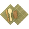 image:imageBambooMN Sushi Making Kit  2X Green Bamboo Rolling Mats 1x Rice Paddle 1x Spreader 1 Compartment Sauce Dish  100 Bamboo Mats and Utensils