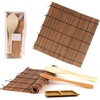 image:imageBambooMN Sushi Making Kit 2x Carbonized Bamboo Rolling Mats 1x Rice Paddle 1x Spreader and 1x Compartment Sauce Dish  100 Bamboo Mats and Utensils