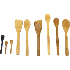 image:image8 Piece Bamboo Cooking Utensil Set 4 Spoons 2 Turners and 2 Mini Spoons