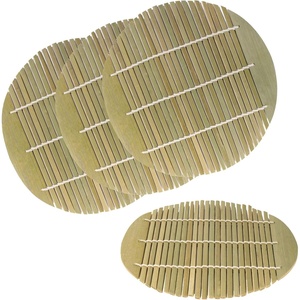 image:imageBamboo Sushi Making Mats and Bamboo Steamer Liner Pad Inserts Accessory Set 4 Piece Assorted Set65 Dia Green