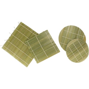 image:imageBamboo Sushi Making Mats and Bamboo Steamer Liner Pad Inserts Accessory Set 4 Piece Assorted SetAssort Pack