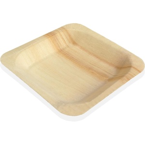 image:imageBambooMN  104 x 85 x 078 Disposable Wood Rectangle PlatesDishes 100 Pieces25 Pieces