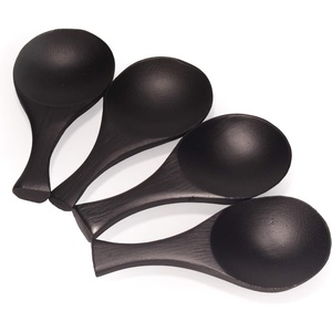 image:imageBambooMN  35 Small Solid Bamboo Round Scoop  Black  10pcs