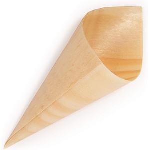 image:imageBambooMN  Disposable Food and Appetizer Wood Cones  79 x 3  300 Pieces1000