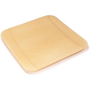 image:imageBambooMN  Square Disposable Dessert Appetizer Bamboo Veneer Dinner Plates  7 18cm  24 Pieces35Inch