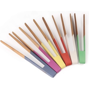image:imageBambooMN 10 Reusable Bamboo A Toast Tongs  Colored Assortment  6 Pieces6