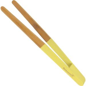 image:imageBambooMN 10 Reusable Bamboo A Tongs  Purple  3 UnitsYellow
