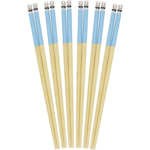image:imageBambooMN 10 Reusable Red Dot End Japanese Bamboo Chopsticks  12 PairsSky Blue  Panda