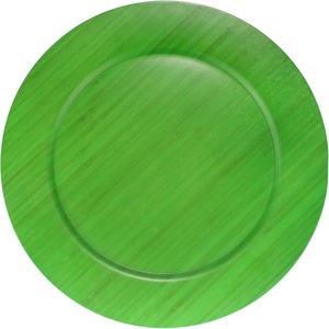 image:imageBambooMN 12 Dia Bamboo Reusable Dinnerware Charger Round Plates for Catered Events Holidays or Home Use Supplies 10 Pcs13 Dia Round  Green