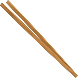 image:imageBambooMN 12 Reusable Bamboo A Tongs  Natural Brown  3 UnitsCarbonized  Pointed  10 Pieces