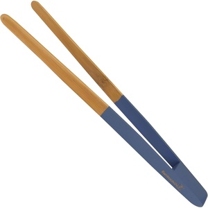 image:imageBambooMN 12 Reusable Bamboo A Tongs  White  3 UnitsBlue