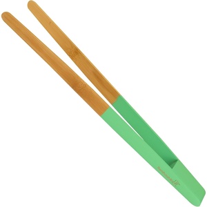 image:imageBambooMN 12 Reusable Bamboo A Tongs  White  3 UnitsGreen