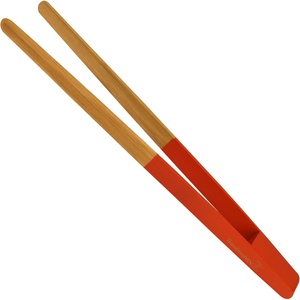 image:imageBambooMN 12 Reusable Bamboo A Tongs  White  3 UnitsRed