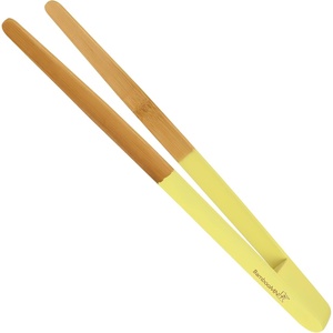 image:imageBambooMN 12 Reusable Bamboo A Tongs  White  3 UnitsYellow