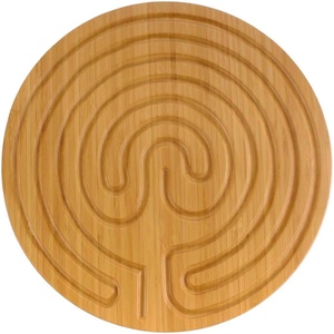 image:imageBambooMN 125 Bamboo Finger Labyrinth  7 Circuit Cretan Style  1 UnitCircle Carbonized Brown