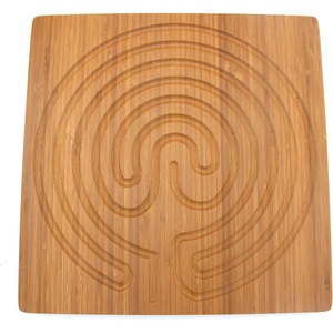 image:imageBambooMN 125 x 125 Carbonized Brown Bamboo Finger Labyrinth for Meditation and Prayer 7 Circuit Cretan Style 1 PieceSquare Carbonized Brown