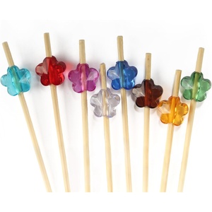 image:imageBambooMN 59 Decorative Bamboo Pink Pearl Cocktails Hors Doeuvres Fruit Sandwich Skewers Picks for Catered Events Holidays Restaurants or Buffet Party Supplies 200 PiecesAcrylic Flower