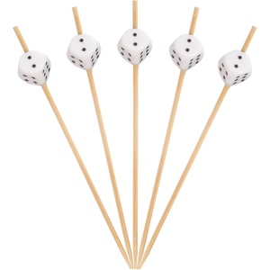 image:imageBambooMN 59 Decorative Bamboo Pink Pearl Cocktails Hors Doeuvres Fruit Sandwich Skewers Picks for Catered Events Holidays Restaurants or Buffet Party Supplies 200 PiecesDice White