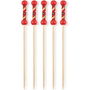 image:imageBambooMN 59 Decorative Bamboo Pink Pearl Cocktails Hors Doeuvres Fruit Sandwich Skewers Picks for Catered Events Holidays Restaurants or Buffet Party Supplies 200 PiecesString Braid