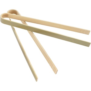 image:imageBambooMN 63 Mini Bamboo Disposable Tongs  Toast Tongs  100 Pieces100