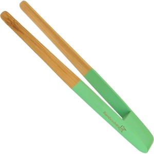 image:imageBambooMN 79 Reusable Bamboo A Tongs  Blue  3 UnitsGreen