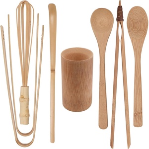 image:imageBambooMN Bamboo Kitchen Utensil Holder for Countertop Utensil Crock for Cooking Utensils  7 x 4  Carbonized Brown  1 Piece8Piece Set  Holder