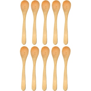 image:imageBambooMN Bamboo Spoons Mini Salt SpoonTiny Wooden Spoons for Spices 100pcs Carbonized Brown Oval 4335Inch OvalCarbonized Brown
