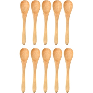 image:imageBambooMN Bamboo Spoons Mini Salt SpoonTiny Wooden Spoons for Spices 100pcs Carbonized Brown Oval 4339Inch OvalCarbonized Brown