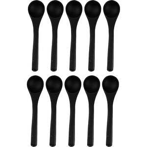 image:imageBambooMN Bamboo Spoons Mini Salt SpoonTiny Wooden Spoons for Spices 100pcs Carbonized Brown Oval 4339Inch RoundBlack