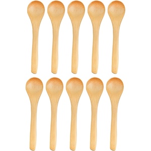 image:imageBambooMN Bamboo Spoons Mini Salt SpoonTiny Wooden Spoons for Spices 100pcs Carbonized Brown Oval 4339Inch RoundCarbonized Brown