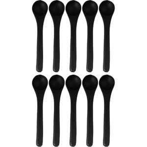 image:imageBambooMN Bamboo Spoons Mini Salt SpoonTiny Wooden Spoons for Spices 100pcs Carbonized Brown Oval 4343Inch RoundBlack