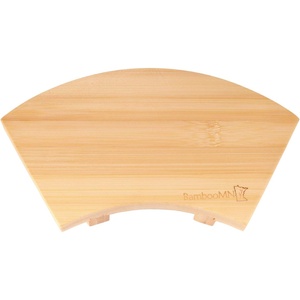 image:imageBambooMN Bamboo Sushi Board Serving Tray Special Design 83 x 47 x 12 Carbonized Brown 2 PiecesFan Small  Natural