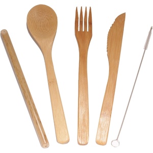 image:imageBambooMN Bamboo Utensils  1 Straw  1 Fork  1 Knife  1 Spoon  1 Straw Cleaner30