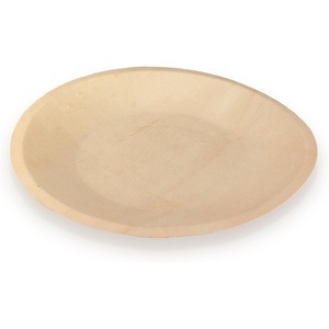 image:imageBambooMN Brand  55 Dia Disposable Wood Round Plates 100 Pieces55 Dia