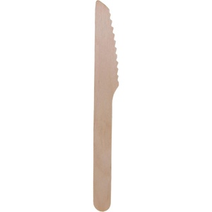 image:imageBambooMN Brand  55 Disposable Wood ForkKnife Spoon Set 100 Pieces Each Piece contains one setDinner Knife