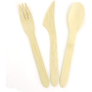 image:imageBambooMN Brand  65 Disposable Bamboo Veneer Flatware 24 Place Setting 72 Pieces total24
