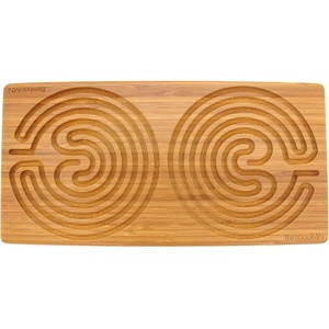 image:imageBambooMN Cretan Double 7 Circuit Bamboo Finger Labyrinth  12 x 6 Carbonized Brown  1 UnitCarbonized Brown