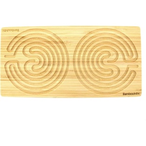 image:imageBambooMN Cretan Double 7 Circuit Bamboo Finger Labyrinth  12 x 6 Carbonized Brown  1 UnitNatural