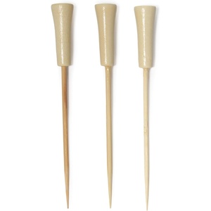 image:imageBambooMN Decorative Golf Tee Bamboo Cocktail Sandwich Skewer Picks  35  Green  1000 PiecesNatural