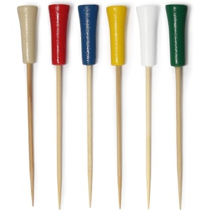 image:imageBambooMN Decorative Golf Tee Bamboo Cocktail Sandwich Skewer Picks  425  White  1000 PiecesAssorted