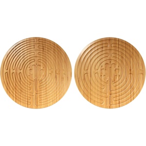 image:imageBambooMN Finger Labyrinth for Meditation and Prayer  125 Diameter  7 Circuit CretanStyle7 Circuit Doublesided 125 Chartres  Carbonized Brown
