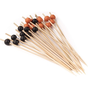 image:imageBambooMN Halloween Colors Food and Drinks Picks Skewers Cupcake Toppers Party Supplies  Black Orange Ball End Biodegradable Bamboo  47  200 Pieces200